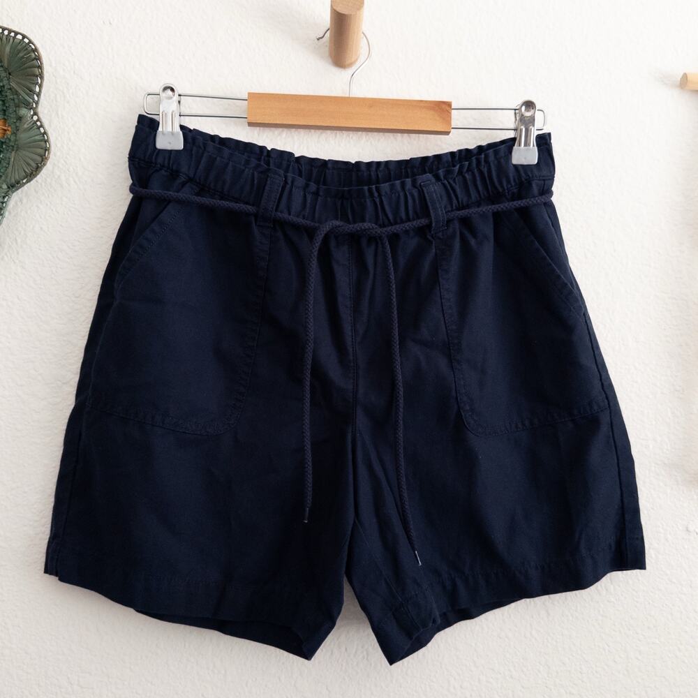 Talbots Navy Blue Pull-On Cotton Lyocell Blend Shorts Size Small